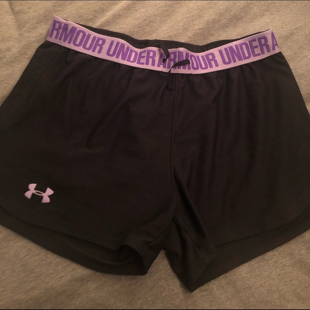 Black & Purple Under Armour Shorts